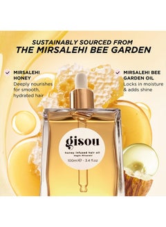 Gisou Honey Infused Hair Oil, Enriched with Mirsalehi Honey for Deep Nourishment, Hydration, Frizz Control, Heat Protection and Hair Shine, Hair Oil for Damaged Hair and Dry Hair (1.7 fl oz)  - Image 5