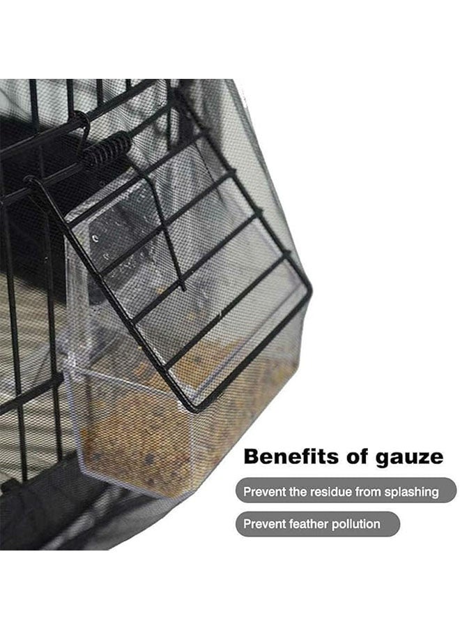 Generic Birdcage Cover Net, Adjustable Bird Cage Seed Catcher, Gauze Bird Cage Cover, Prevent Scatter and Mess, Birdcage Accessories Mesh Net Cover for Parrot Lovebirds Finches, Black  - Image 3