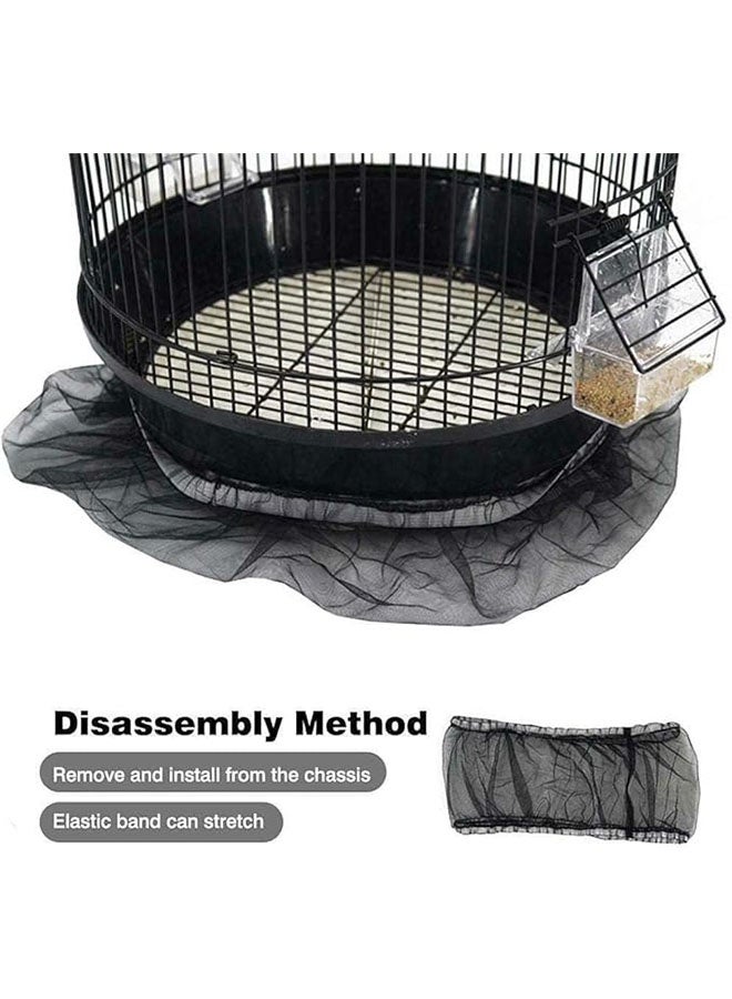 Generic Birdcage Cover Net, Adjustable Bird Cage Seed Catcher, Gauze Bird Cage Cover, Prevent Scatter and Mess, Birdcage Accessories Mesh Net Cover for Parrot Lovebirds Finches, Black  - Image 4
