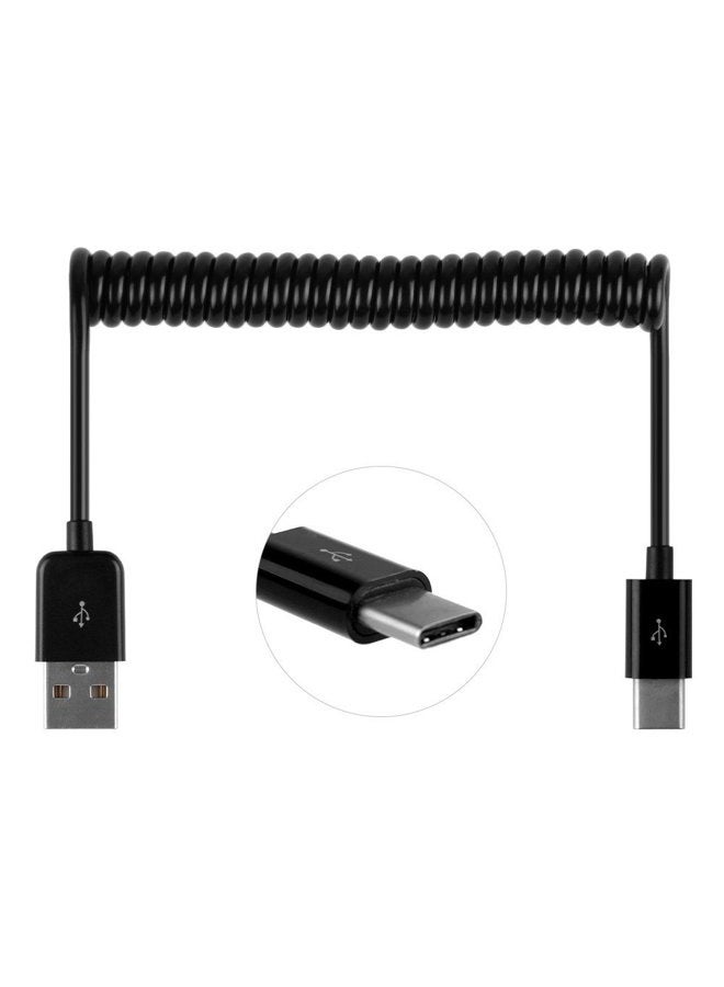 JSER 3ft Spring Spiral USB-C USB 3.1 Type C to USB Data Cable FOr MacBook Newest Design - Image 1