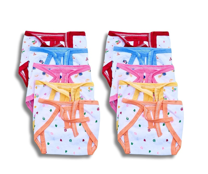 SUNUO Washable Reusable Multicolour Hosiery Cotton Diapers,Nappy,Langot For New Born Baby (0-6 Months) (ET), 10 count - Image 2