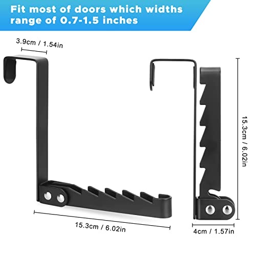FYY Over the Door Hooks Hanger 1 Pack Collapsible Folding Over The Door Organizer Rack Space Saving Hanging Storage Hanger for Clothes Coats Towels for Bedroom Bathroom Black - Image 3