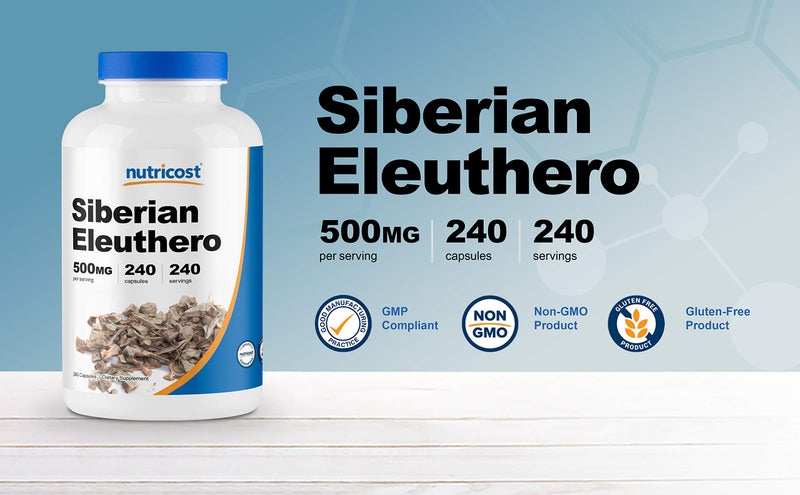 Nutricost Siberian Eleuthero 500mg, 240 Capsules - Eleutherococcus Senticosus - Gluten Free & Non-GMO - Image 3