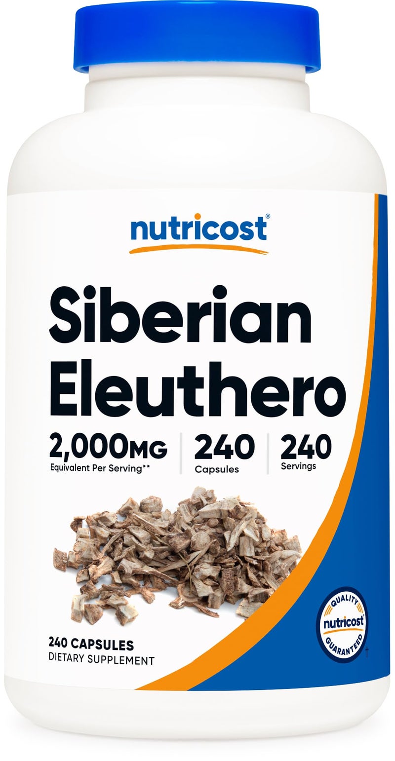Nutricost Siberian Eleuthero 500mg, 240 Capsules - Eleutherococcus Senticosus - Gluten Free & Non-GMO - Image 1