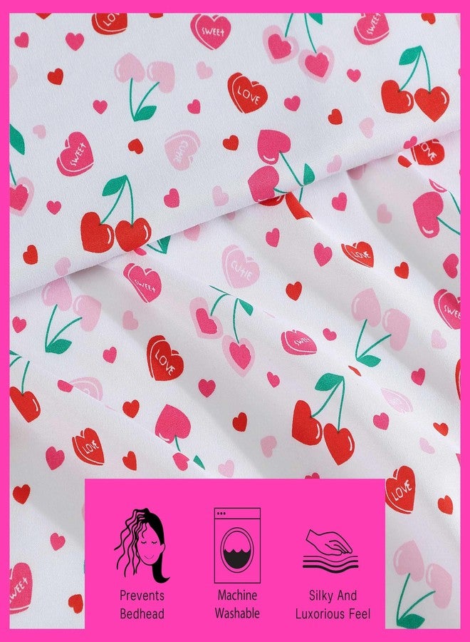 بتسي جونسون بيتسي جونسون - ملاءات سرير مفردة، طقم مفروشات مع غطاء وسادة مطابق، مطاطية بالكامل، مقاومة للبهتان والتجاعيد، أساسيات السكن الجامعي (لون الكرز الحلو والحامض الوردي) - Image 5