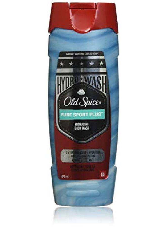 Old Spice غسول الجسم هيدرو ووش من مجموعة Hardest Working Collection Pure Sport Plus سعة 16 أونصة، 0.9 رطل - Image 1