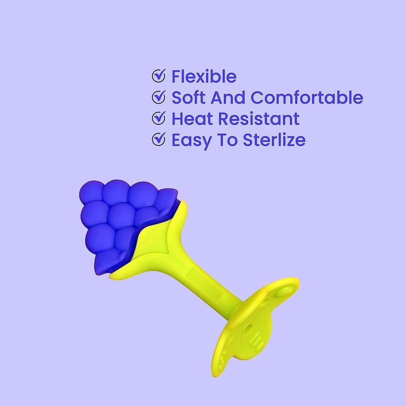 Alya Infant The Cheeky Kidzz Baby Soft Silicone Fruit Shaped Teether And Multi-Functional Smart Medicine Dropper Teether With Protective Travel Case (Design 7004) - Image 4