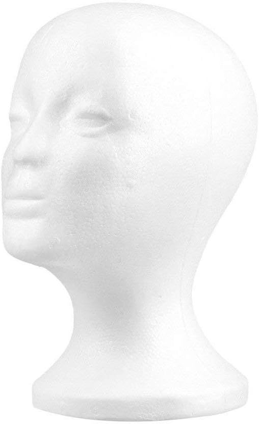 Polystyrene Female Display Mannequin Head Glasses Stand Display Sunglasses Foam Lady Women Girl Hat Cap Men Shop Window Sunglasses Glasses White Retail Display Model