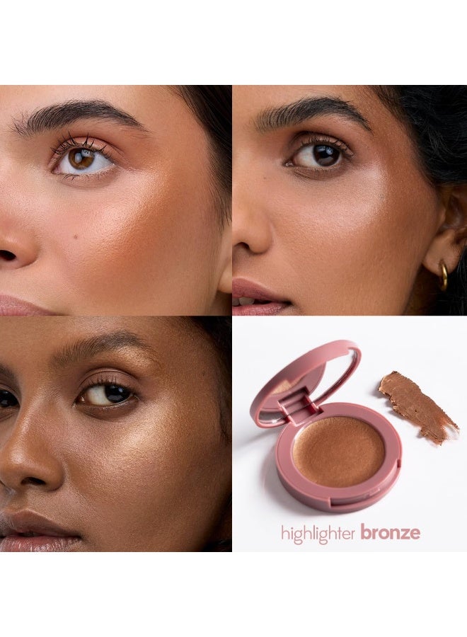 Ruby's Organics Ruby’s Organics Soft Glow Highlighter - Cream Highlighter for Cheeks, Radiant Finish, Face Makeup- Enriched with Antioxidants and Vitamins, Chemical Free, 4.8 g - Bronze - Image 4