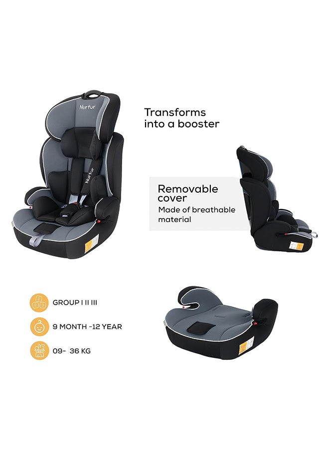 Nurtur Ragnar Baby/Kids 3-In-1 Car Seat + Booster Seat - Adjustable Headrest - Extra Protection - 5-Point Safety Harness - 9 Months To 12 Years  - Image 5