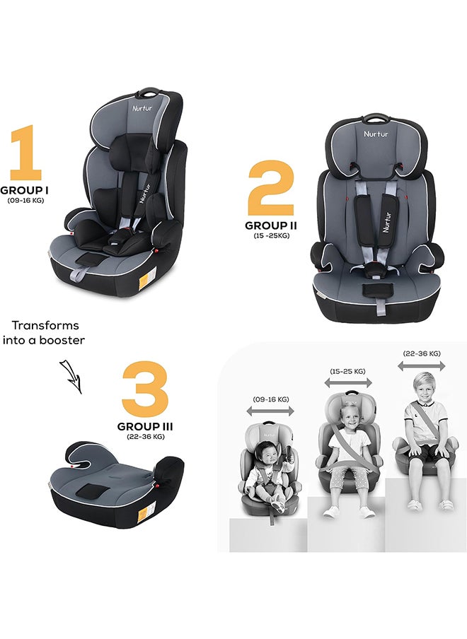 Nurtur Ragnar Baby/Kids 3-In-1 Car Seat + Booster Seat - Adjustable Headrest - Extra Protection - 5-Point Safety Harness - 9 Months To 12 Years  - Image 4