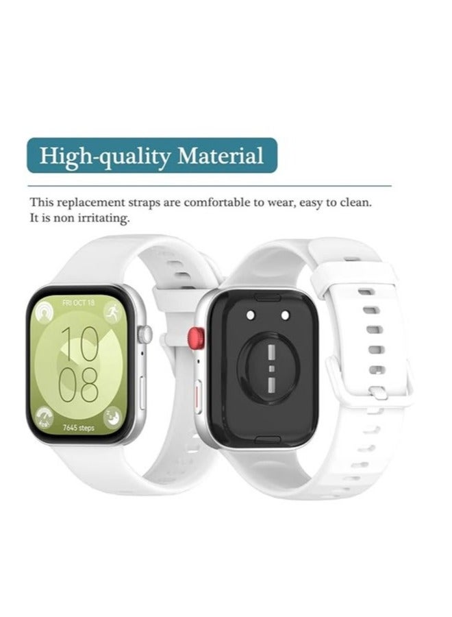 HablTech 3 Pcs Strap for Huawei Watch Fit 5/Fit 5 Pro/ Fit 3/Fit 4/Fit 4 Pro, Silicone Watchband Replacement Bracelet - Image 3