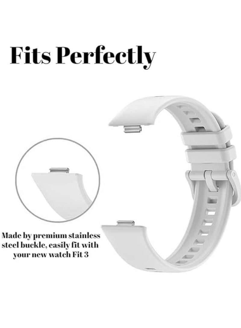 HablTech 3 Pcs Strap for Huawei Watch Fit 5/Fit 5 Pro/ Fit 3/Fit 4/Fit 4 Pro, Silicone Watchband Replacement Bracelet - Image 5