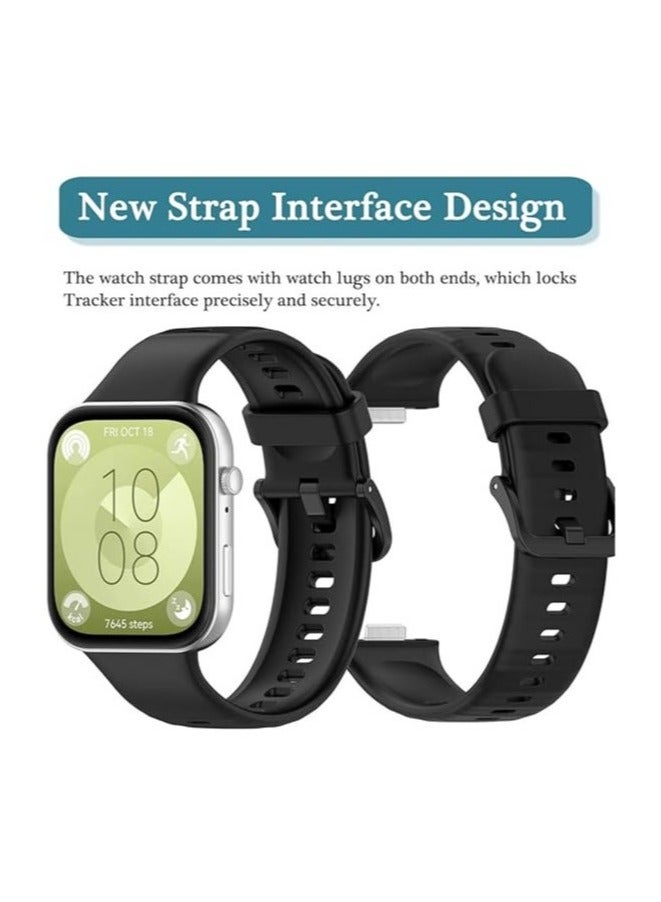 HablTech 3 Pcs Strap for Huawei Watch Fit 5/Fit 5 Pro/ Fit 3/Fit 4/Fit 4 Pro, Silicone Watchband Replacement Bracelet - Image 2