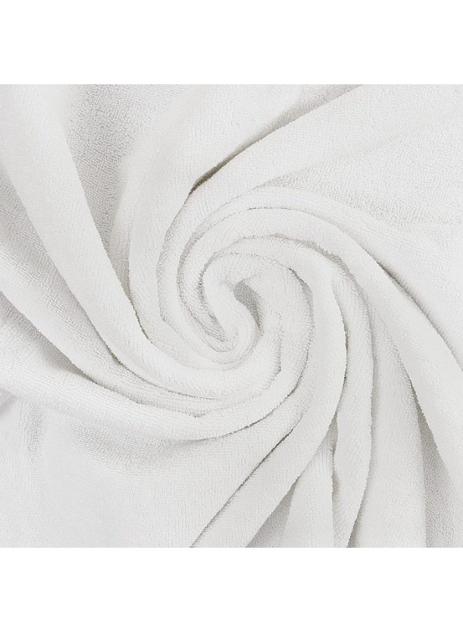 4-Piece Bath Towels, 100% Combed Cotton 600 GSM Superior Quality, Quick Dry Highly Absorbent Thick Soft Hotel Towles for Bath And Spa Bathroom Towel Set White 70x140cm - Image 2