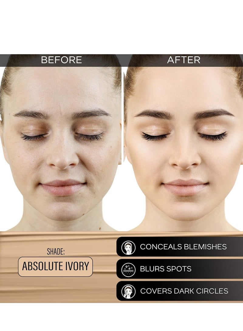 Facescanada FACESCANADA All Day Hydra Matte Cream Foundation-Mini|3-In-1 Foundation+Moisturizer+Spf 30|24 Hr Aloe Hydration&Vitamin C|10Hr Long Wear|Medium To High Buildable Coverage|Absolute Ivory,15Ml,1 Count - Image 2