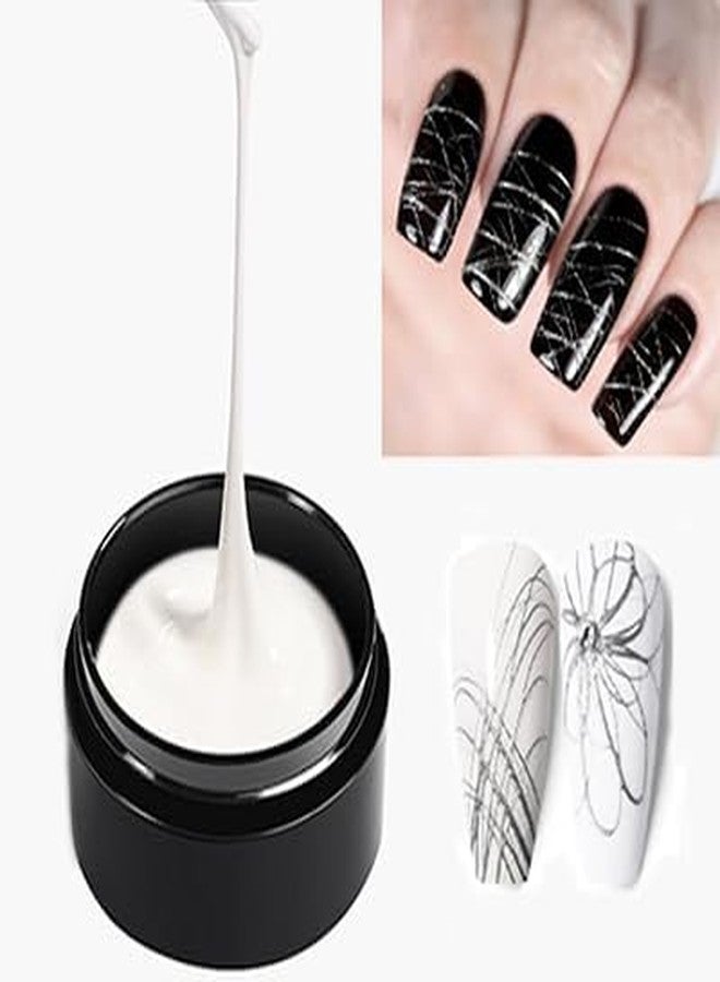 AOBOO White Nail Art Spider Gel Pure and Fresh White Full Of Elegance sophistication Sticky and Easy to Shape Which Can Pull Out A Delicate Spider Web-Like Texture to Create A Three-Dimensional Manicure - Image 1