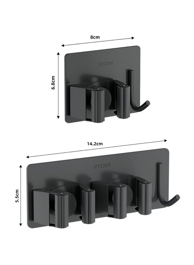 Stainless Steel Broom Mop Holder (5-Pack) – Mop Broom Organizer Wall Mounted Heavy Duty with Hooks Hanger Self Adhesive Wall Mounted Organizer Clips for Kitchen, Bathroom, Garage & Garden - Image 2