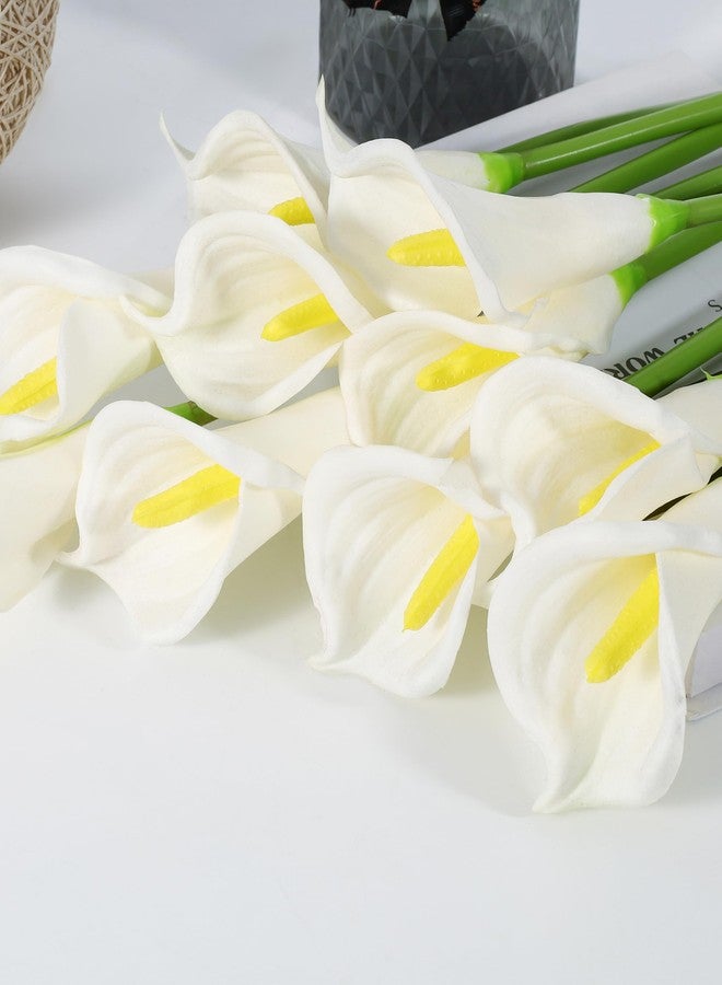 DuHouse 10pcs Calla Lily Artificial Flowers,26" Long Stem Large Calla Lily Flowers for Party Wedding Bridal DIY Bouquet Home Centerpiece Decor(White) - Image 4