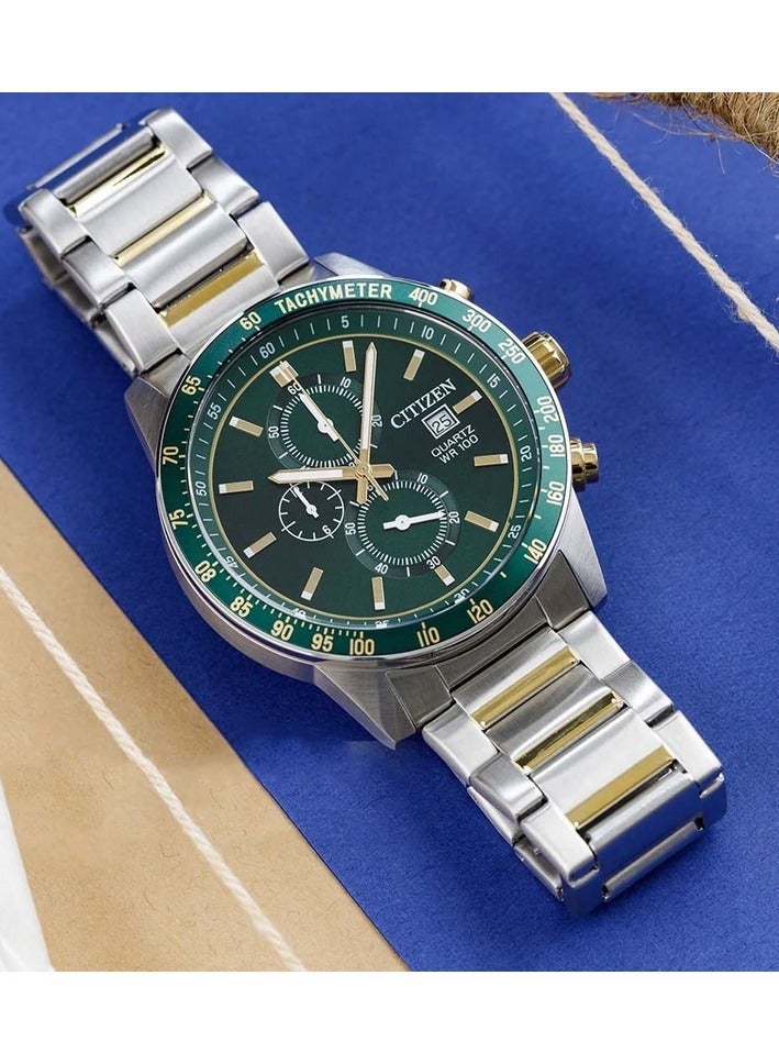 سيتيزن ساعة سيتيزن AN3689-55X ذات التوقيت الديناميكي، ميناء أخضر مذهل وسوار من الفولاذ المقاوم للصدأ - Image 2