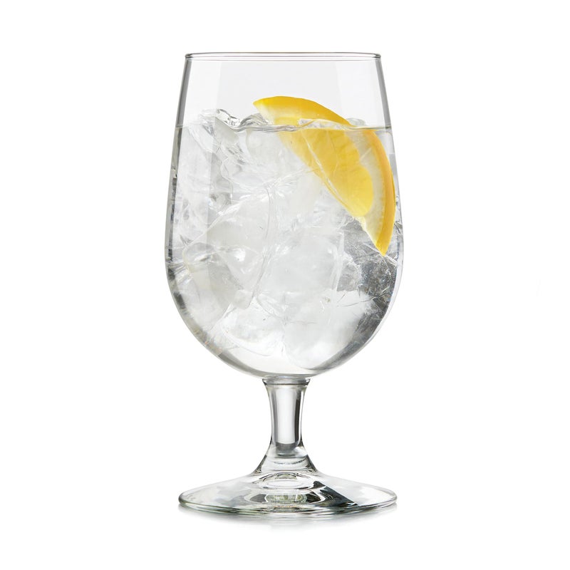 LIBBEY Libbey Entertaining Essentials Stemmed Water Glasses Clear Multi Purpose Water Goblet Set of 6 Dishwasher Safe 16 oz Goblet Glasses for Parties