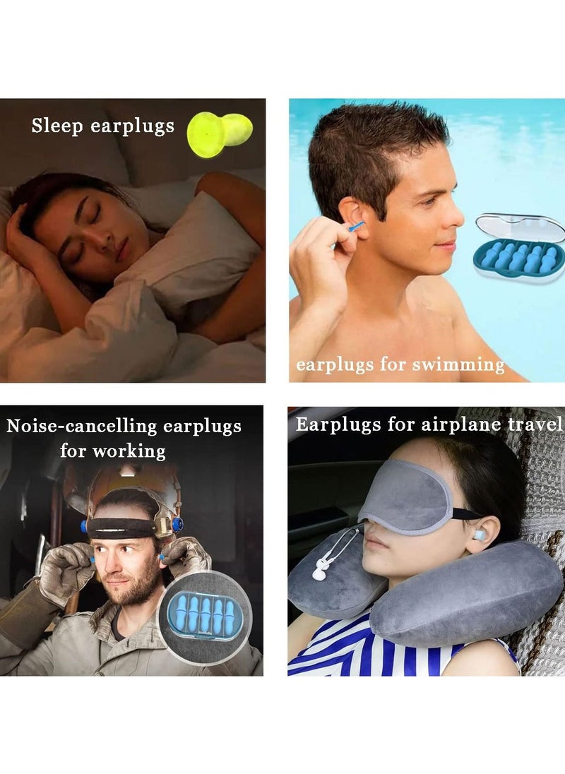 Generic - 10 Pairs Silicone Earplugs for Sleep, Sleeping Earbuds, Waterproof Earplugs Memory Foam Earplugs Snoring Noise Cancel Reusable Ear Plug for Swimming, Work, Airplane - Image 1