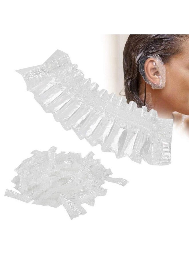 Filfeel 100 Pcs Disposable Ear Covers Elastic Clear Ear Protectors Waterproof Ear Covers For Hair Dye Shower Bathing - Image 1