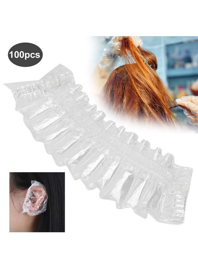 Filfeel 100 Pcs Disposable Ear Covers Elastic Clear Ear Protectors Waterproof Ear Covers For Hair Dye Shower Bathing - Image 2
