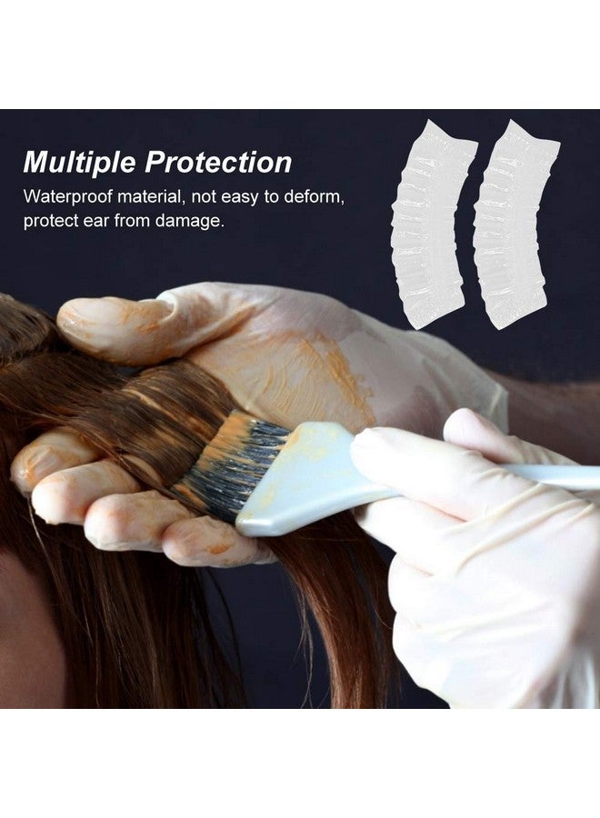 Filfeel 100 Pcs Disposable Ear Covers Elastic Clear Ear Protectors Waterproof Ear Covers For Hair Dye Shower Bathing - Image 3