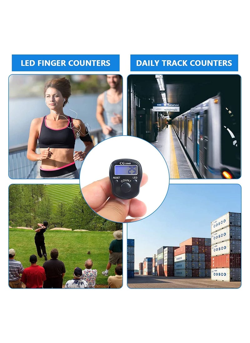 Finger Counter Digital LED Electronic Handheld Tally Counter Clicker with Case(5PCS)