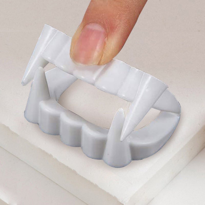 DelightBox 12 Vampire Fangs Plastic Teeth, Werewolf Masquerade Teeth Dress Up Costume Fangs Halloween Cosplay Party Favors for Supplies Masquerade Christmas - Image 5