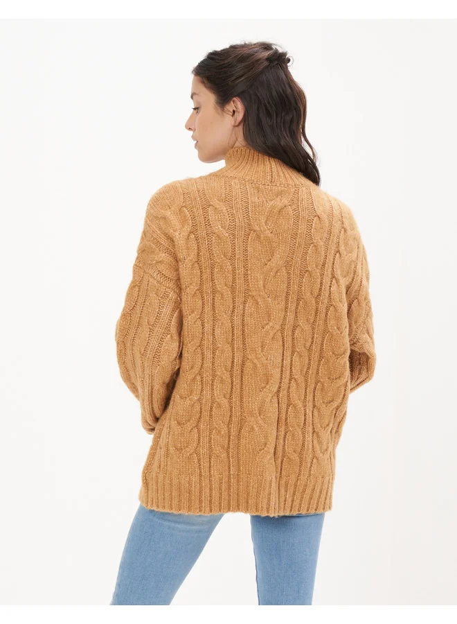 امريكان ايجل AE Cable Knit Mock Neck Sweater