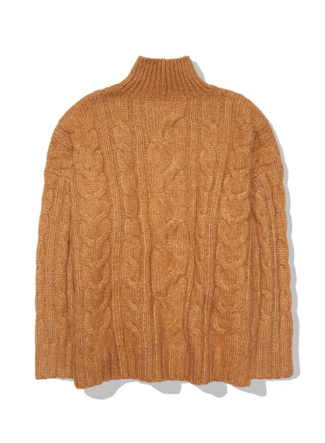 امريكان ايجل AE Cable Knit Mock Neck Sweater