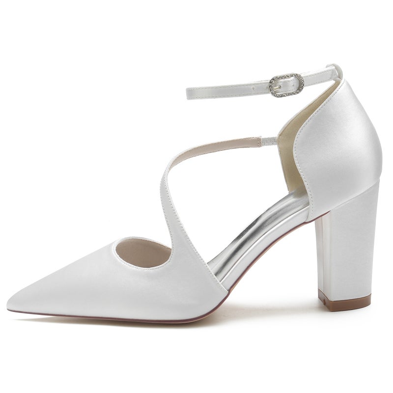 2025 Thick Heel Pointed Toe Strap Wristband Wedding Shoes Bridal Shoes Bridesmaid Shoes 212014-102 - Image 5