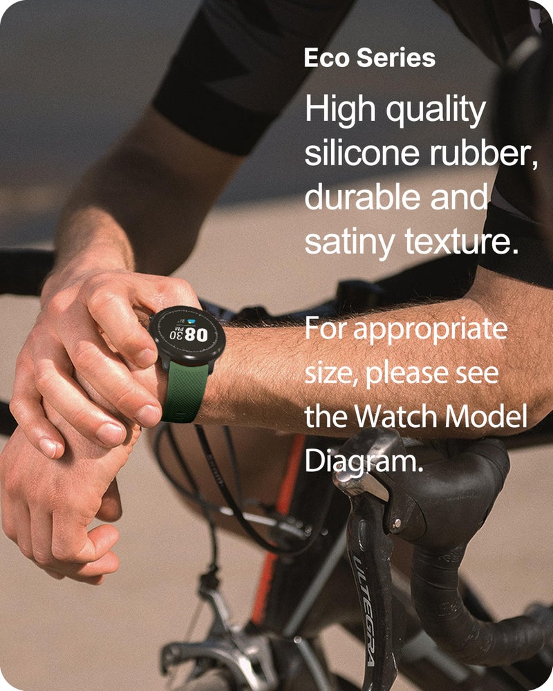 Fullmosa 20mm Rubber Watch Bands No Gaps Compatible for Samsung Galaxy Watch FE 7 6 5 4 40mm 44mm/6 Classic 43mm 47mm,Active 40mm/Active 2 40mm 44mm,Garmin(Army Green+Black) - Image 3