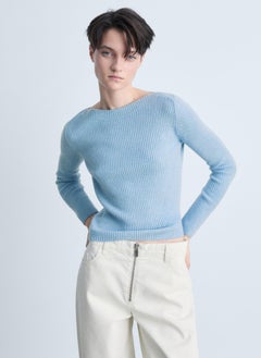 MANGO Boat Neck Ribbed Long-Sleeved Sweater  - Image 1