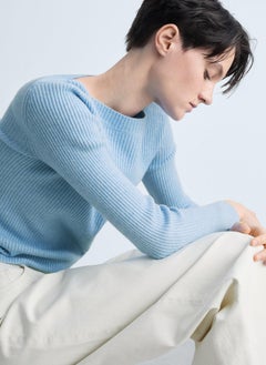 MANGO Boat Neck Ribbed Long-Sleeved Sweater  - Image 3