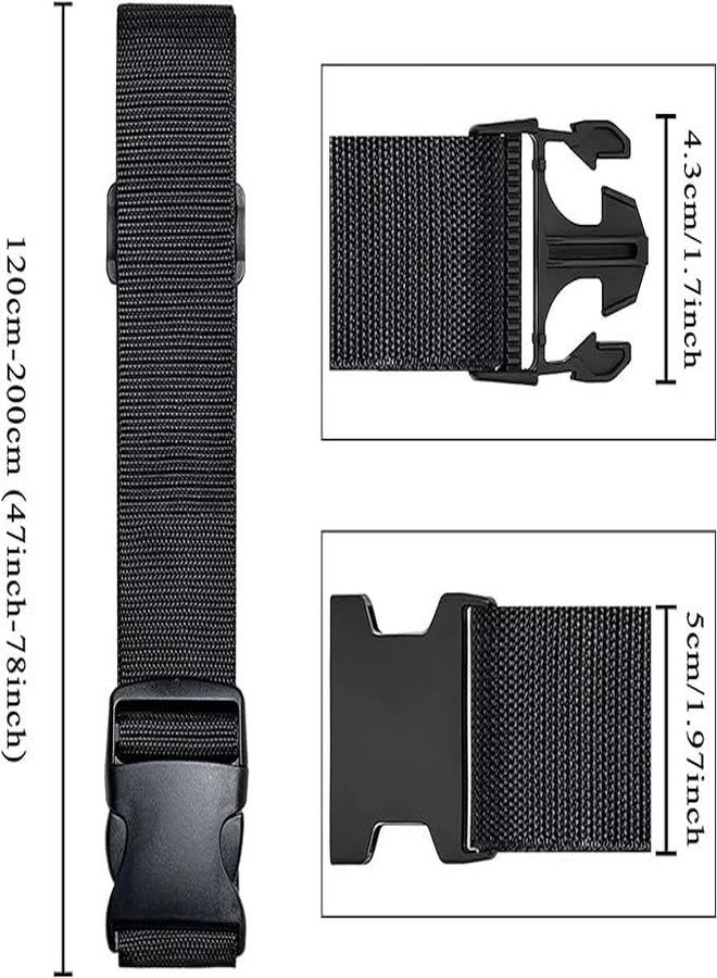 iCONY Luggage Straps for Suitcases 2INCH X6.5FEET with Quick Release Buckle Adjustable, Premium Accessory for Travel Bag Closure Bright Colors 2pack (Black) - Image 2