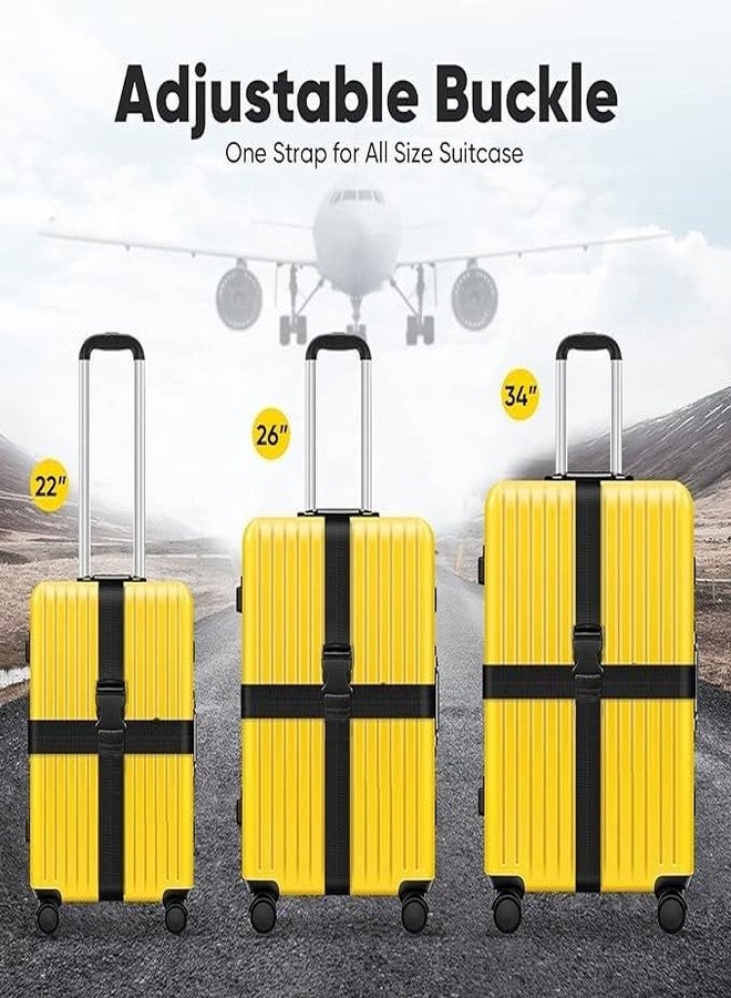 iCONY Luggage Straps for Suitcases 2INCH X6.5FEET with Quick Release Buckle Adjustable, Premium Accessory for Travel Bag Closure Bright Colors 2pack (Black) - Image 4