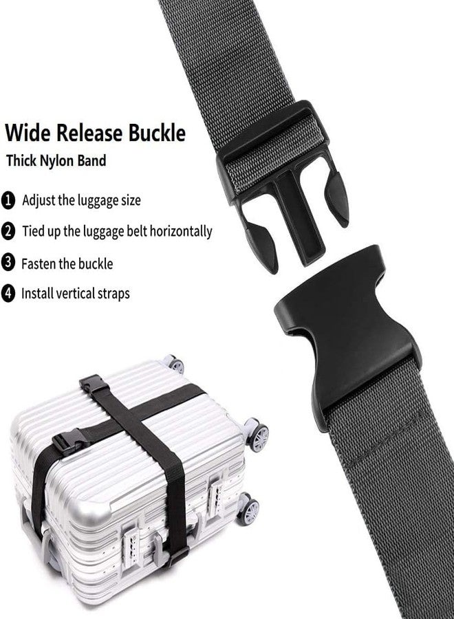 iCONY Luggage Straps for Suitcases 2INCH X6.5FEET with Quick Release Buckle Adjustable, Premium Accessory for Travel Bag Closure Bright Colors 2pack (Black) - Image 3