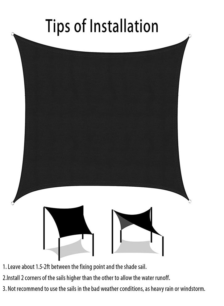 Sun Shade Sail 3m x 4m Rectangle Heavy Duty Thick Material Waterproof Outdoor Canopy 98% UV Block with Free Rope for Outdoor Patio Garden Backyard