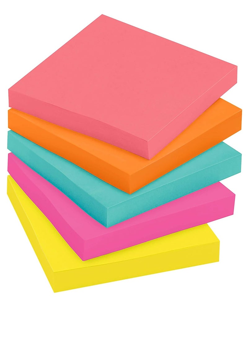 Post It 5-Pad Super Sticky Post It Notes 3x3 Inch Size Neon Colours - Image 2