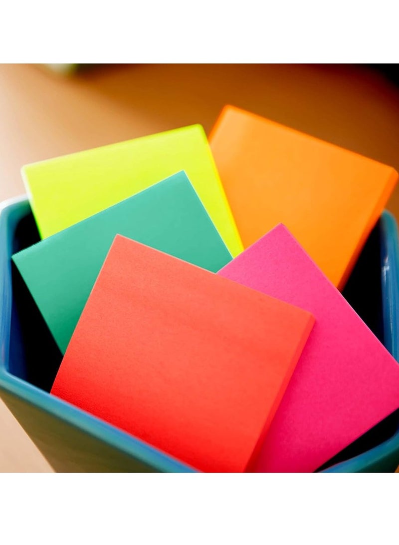 Post It 5-Pad Super Sticky Post It Notes 3x3 Inch Size Neon Colours - Image 3