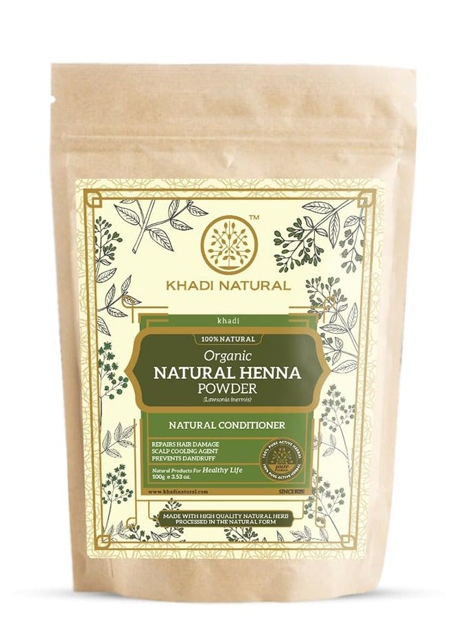 Khadi Natural Herbal Henna Organic Powder Green Herbal Hair Colour  100g - Image 1
