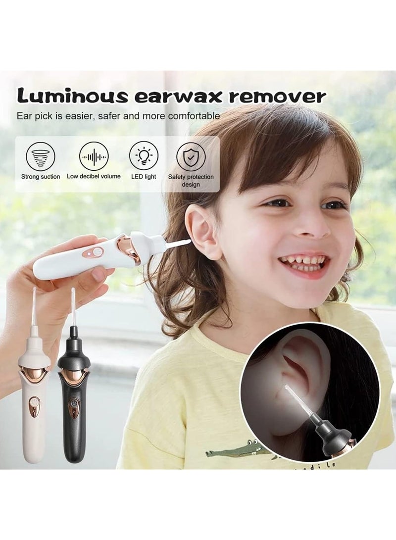 Generic 4-in-1 Multifunctional Painless Ear Cleaning Kit, Electric Ear Pick with Lighting, Painless Vacuum Ear Wax Pick Cleaner Remover, Professional Earwax Extraction Set for Kids and Adults (Black)  - Image 2