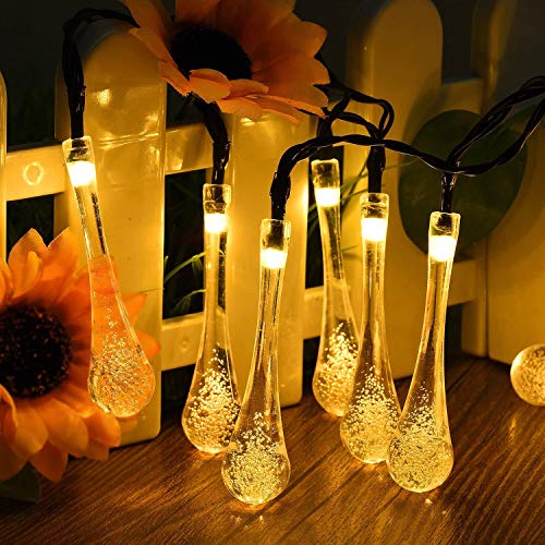 Epyz Solar lamp for Home String Lights 30 LED Decorative Lighting Crystal Water Drop for Garden, Home, Patio, Lawn, Party,Holiday,Indoor,Outdoor, Party Decorations Waterproof(20FT-Warm Yellow) - Image 3