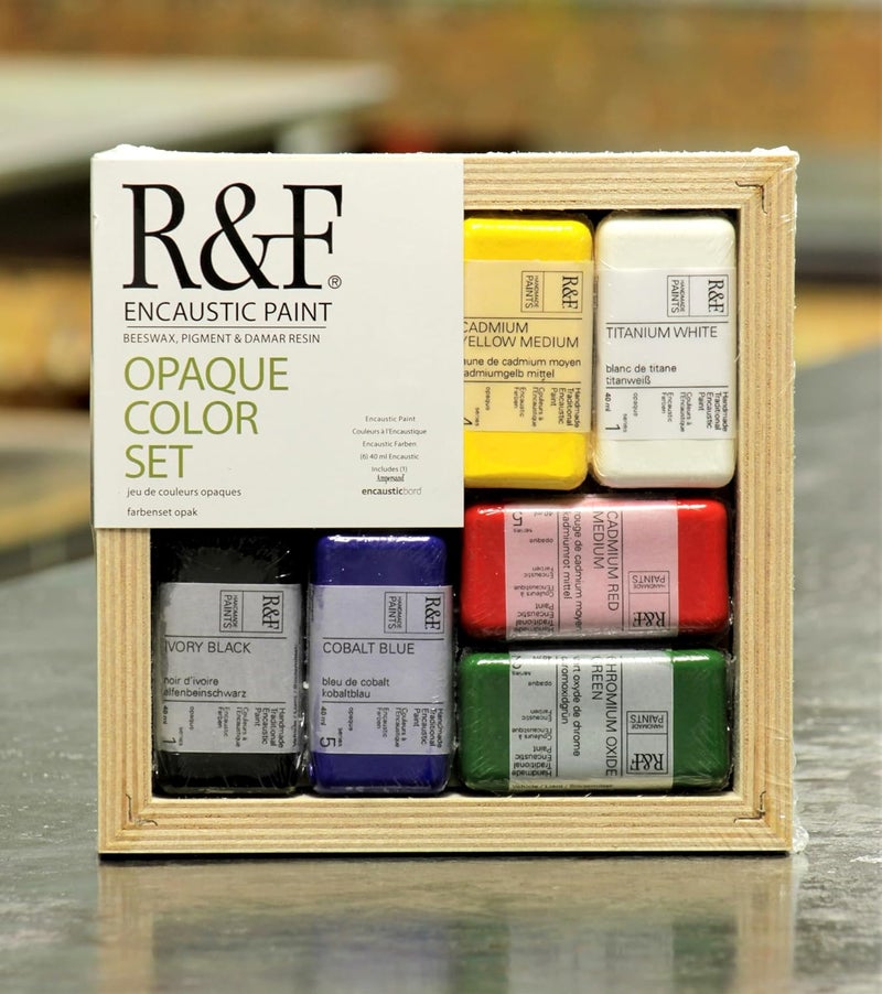 R&F Handmade Paints Encaustic Paint Set - 6 Opaque Colors with Encausticbord - Image 3