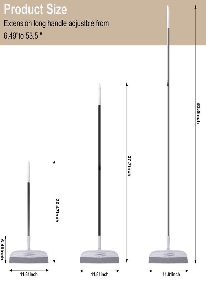 PRATIQUE 53.5-Inch White Rubber Broom Squeegee with 180 Rotating Head, Long Handle Multifunction Scraping Silicone Broom Floor Sweeper, Pet Hair Remover, Window, Mirrors, Tile Cleaning - Image 5