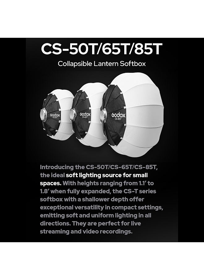 Godox - CS-85T 85cm/33.4in Quick Release Lantern Softbox Professional Foldable Softbox with Standard Bowen Mount for Photography Studio Photography Portrait Live Stream - Image 1