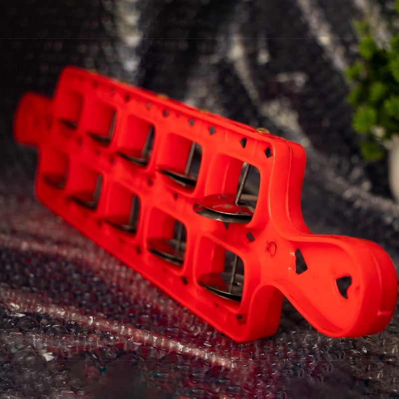 ROLIMOLI Plastic Manjira - Musical Instrument for Bhajan and Kirtans, Khartal for Mandir aarti (Jheeka) 5 line Multicolor - Image 3